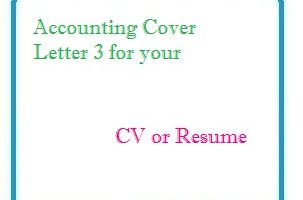 Accounting Cover Letter 3 for your CV or Resume