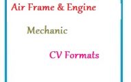 Air frame and Engine Mechanic CV Formats
