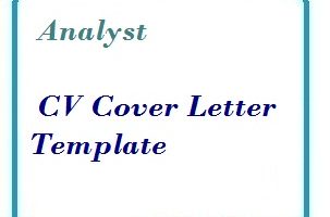 Analyst CV Cover Letter Template