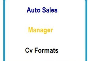 Auto sales manager CV Formats