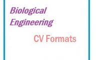 Biological Engineering CV Formats