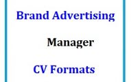 Brand Advertising Manager CV Formats