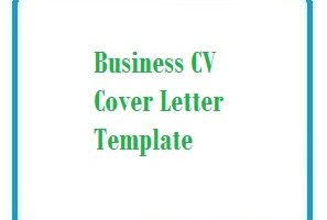 Business CV Cover Letter Template