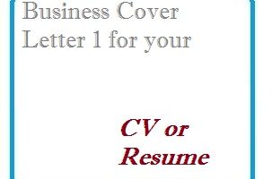 Business Cover Letter 1 for your CV or Resume