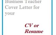 Business Teacher Cover Letter for your CV or Resume