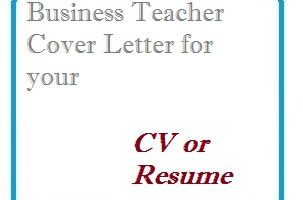Business Teacher Cover Letter for your CV or Resume