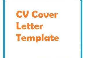 CV Cover Letter Template
