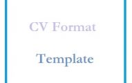 CV Format Template