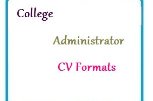 College Administrator CV Formats