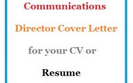 Communications Director Cover Letter for your CV or Resume