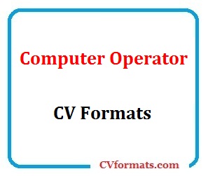 Computer Operator CV Formats