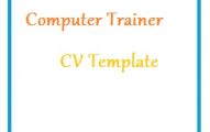 Computer Trainer CV Template