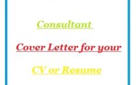Consultant Cover Letter for your CV or Resume