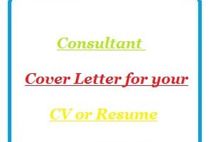 Consultant Cover Letter for your CV or Resume
