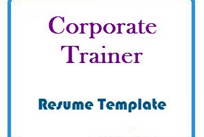 Corporate trainer resume Template