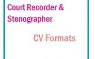 Court Recorder & Stenographer CV Formats