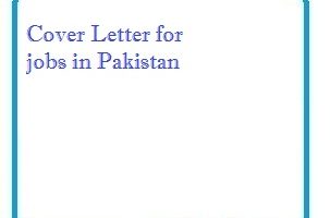 Cover Letter for Jobs in Pakistan