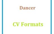 Dancer CV Formats