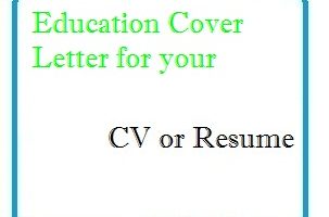 Education Cover Letter for your CV or Resume