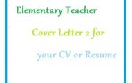 Elementary Teacher Cover Letter 2 for your CV or Resume