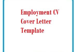 Employment CV Cover Letter Template