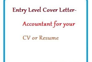 Entry Level Cover Letter - Accountant for your CV or Resume