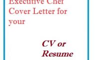 Executive Chef Cover Letter for your CV or Resume