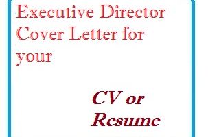 Executive Director Cover Letter for your CV or Resume