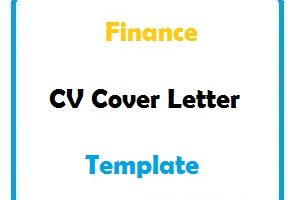 Finance CV Cover Letter Template
