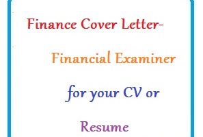 Finance Cover Letter - Financial Examiner for your CV or Resume