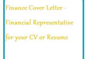 Finance Cover Letter - Financial Representative for your CV or Resume