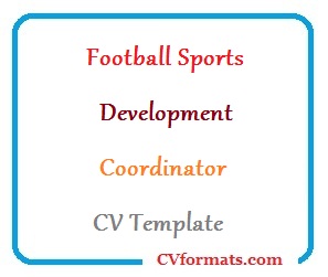 Football Sports Development Coordinator CV Template