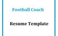 Football coach resume Template