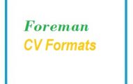 Foreman CV Formats