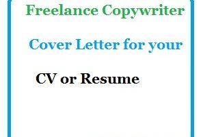 Freelance Copywriter Cover Letter for your CV or Resume