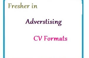 Fresher in Advertising CV Formats