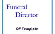 Funeral Director CV Template