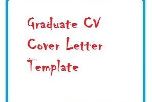 Graduate CV Cover Letter Template