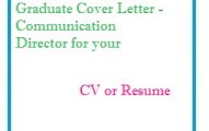 Graduate Cover Letter - Communication Director for your CV or Resume