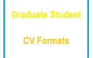 Graduate Student CV Formats