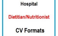 Hospital Dietitian/Nutritionist CV Formats