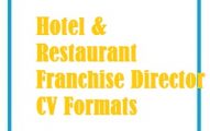 Hotel & Restaurant Franchise Director CV Formats