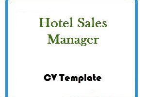 Hotel Sales Manager CV Template