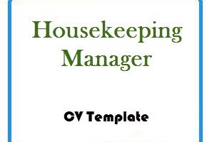 Housekeeping Manager CV Template