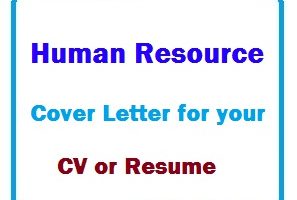 Human Resource Cover Letter for your CV or Resume