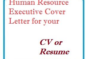 Human Resource Executive Cover Letter for your CV or Resume