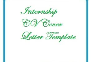 Internship CV Cover Letter Template