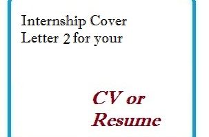 Internship Cover Letter 2 for your CV or Resume