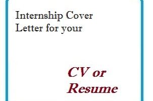 Internship Cover Letter for your CV or Resume
