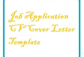 Job Application CV Cover Letter Template